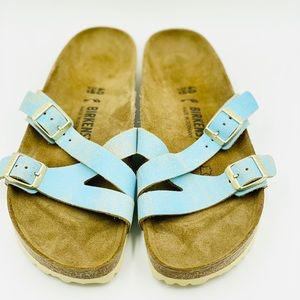 Birkenstock Yao Blue Footbed Sandal Size 40